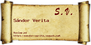 Sándor Verita névjegykártya